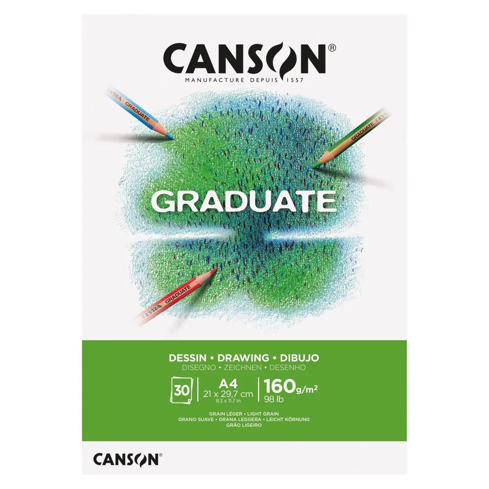（まとめ買い）スケッチブック キャンソン グラジュエイト パッド ドローイング ホワイトペーパー A4 30枚 C400110365 [x3]