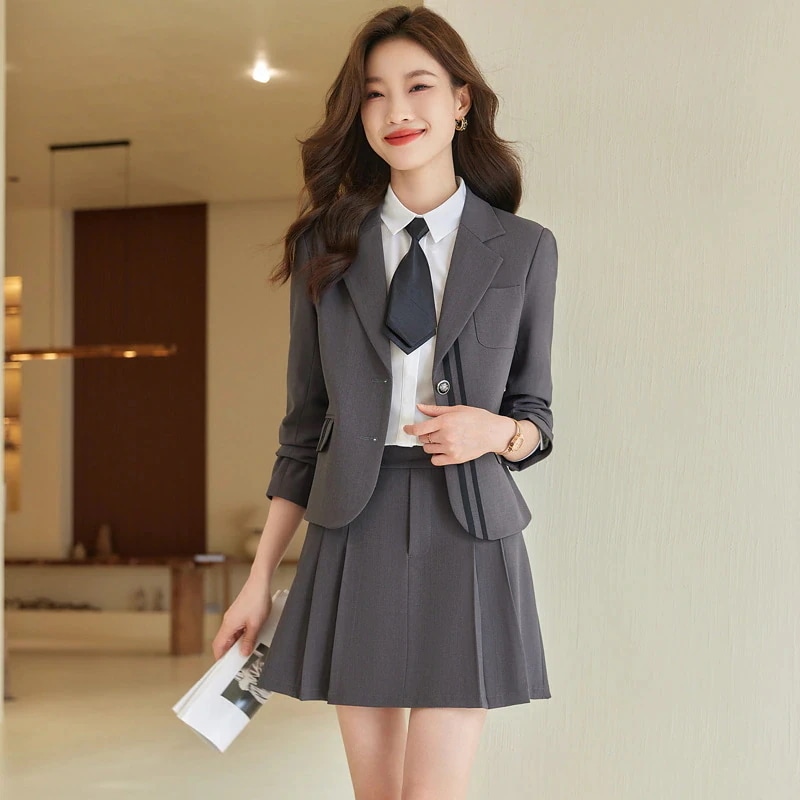 2025初春 新作 英伦風 二点セット 着痩せ 春夏秋 レディース スーツセット 春アウター レディースファッション セットアップ 卒業式 スカートセット スーツジャケット 入学式 卒園式 通勤 20