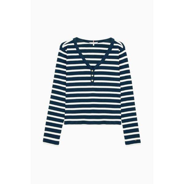 T22F1TTO051WT1 ヘンリーネック スリムフィット Tシャツ