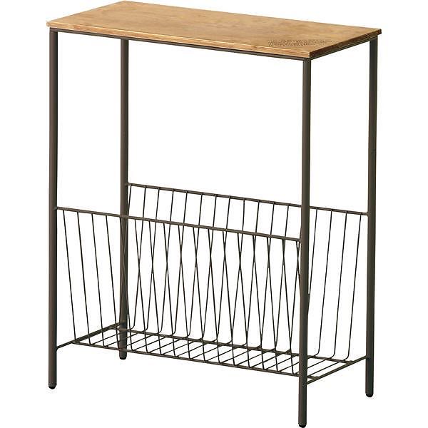 木製サイドテーブル 木製/アイアン 収納棚付き AKB-425BR ブラウン [完成品] 8,071円