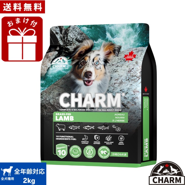 CHARM チャーム グラスフェッドラム ドッグフード 2kg 正規品 ペットフード 犬のごはん 犬のご飯 穀物不使用 無添加 ペット用品 ペット 犬 犬用 イヌ 超小型犬 小型犬 中型犬 大型犬