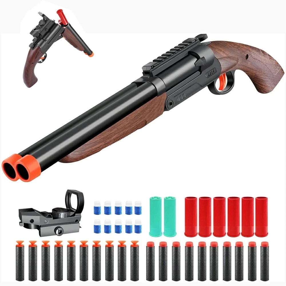 【期間限定】ショットガン 排莢式 おもちゃ銃 ダブルバレルショットガン 中折れ上下二連式 スポンジ銃 トイガン 銃 子供 大人 遠距離射撃 ソフト トイガン 男の子 子供 大人 クリスマス プレゼント 5,497円