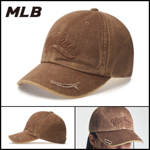 MLB公式正規品 ヴィンテージ カルシブ アンストラクチャー ボールキャップ NY (Mg.Brown)キャップ
