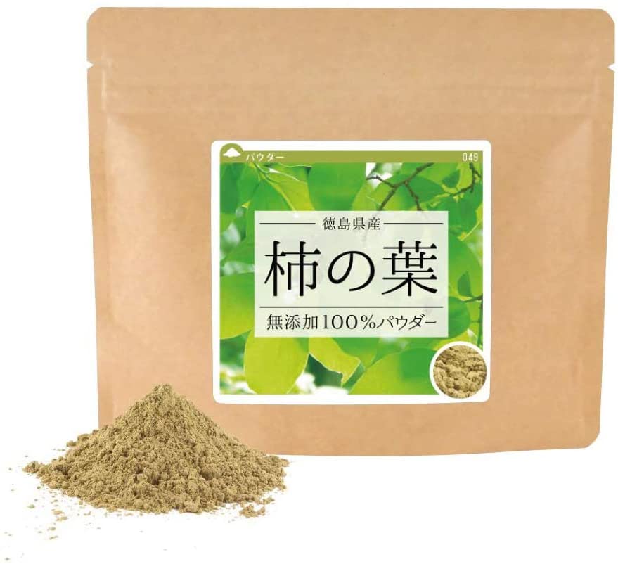 健康野草茶センター 柿の葉茶 柿茶 国産 無添加 柿の葉100％ 粉末 パウダー 健美茶 100g