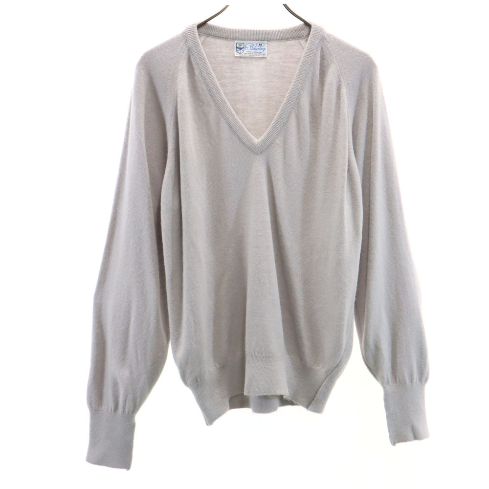 ピカリング 70s 80s ヴィンテージ USA製 長袖 Vネック セーター M グレー Pickering メンズ