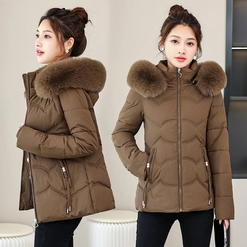 中綿コート 冬の新しい短いセクションのコットンジャケットは寒さに対して暖かく保つコットンジャケットのジャケット