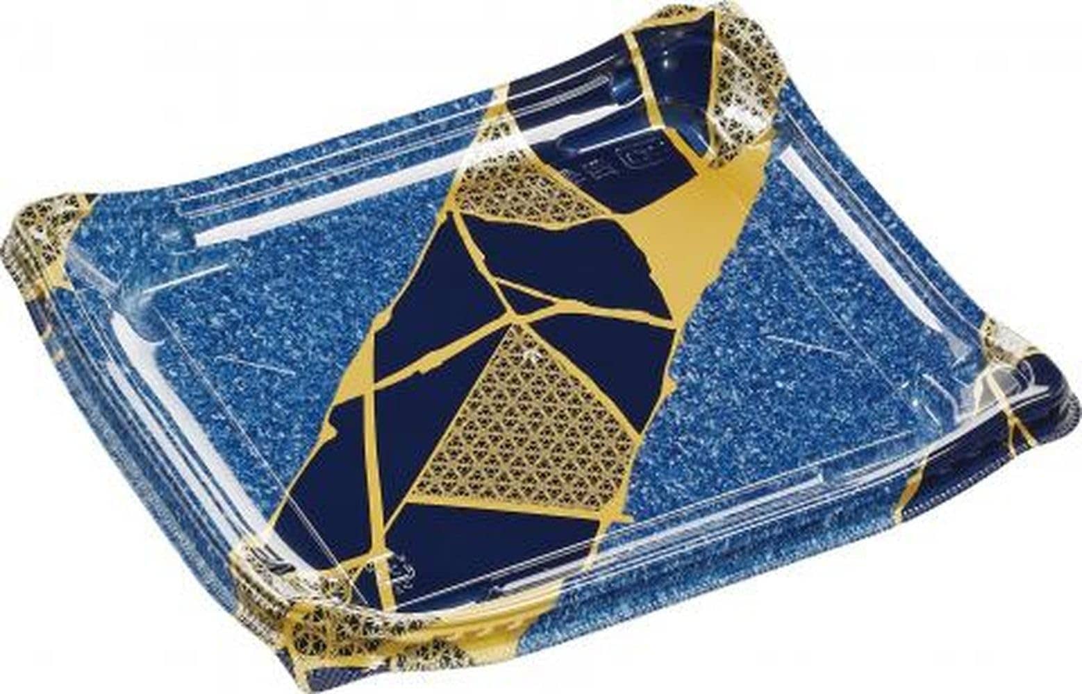 【ケース販売】 エフピコ(Fpco) 四季皿3-4 金継ぎ紺 400枚入 8M1H