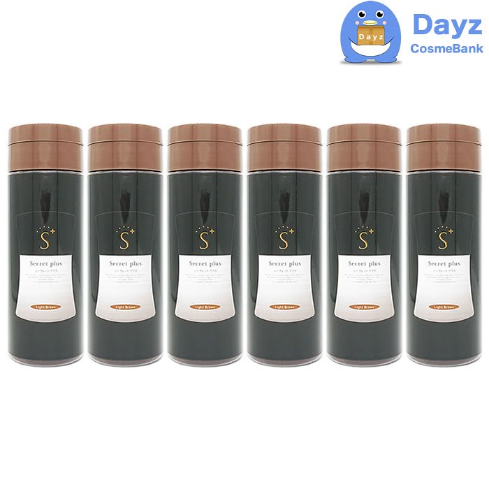シークレットプラス ライトブラウン 50g 6点セット　増毛パウダー 薄毛隠し 白髪隠し 分け目隠し