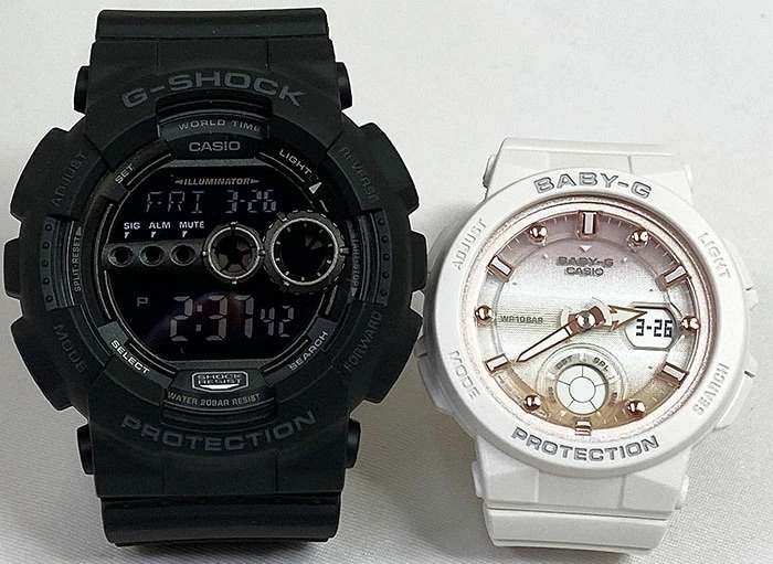 恋人たちのGショック ペアウオッチ G-SHOCK BABY-G カシオ 2本セット GD-100-1BJF BGA-250-7A2JF プレゼント 手書きの あす楽対応 g-shock プレ