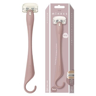 他サイト： 貝印 miness マイネス カミソリ 背中用 女性 ムダ毛 ロングハンドル 5枚刃 吊り下げ GA0132の商品画像