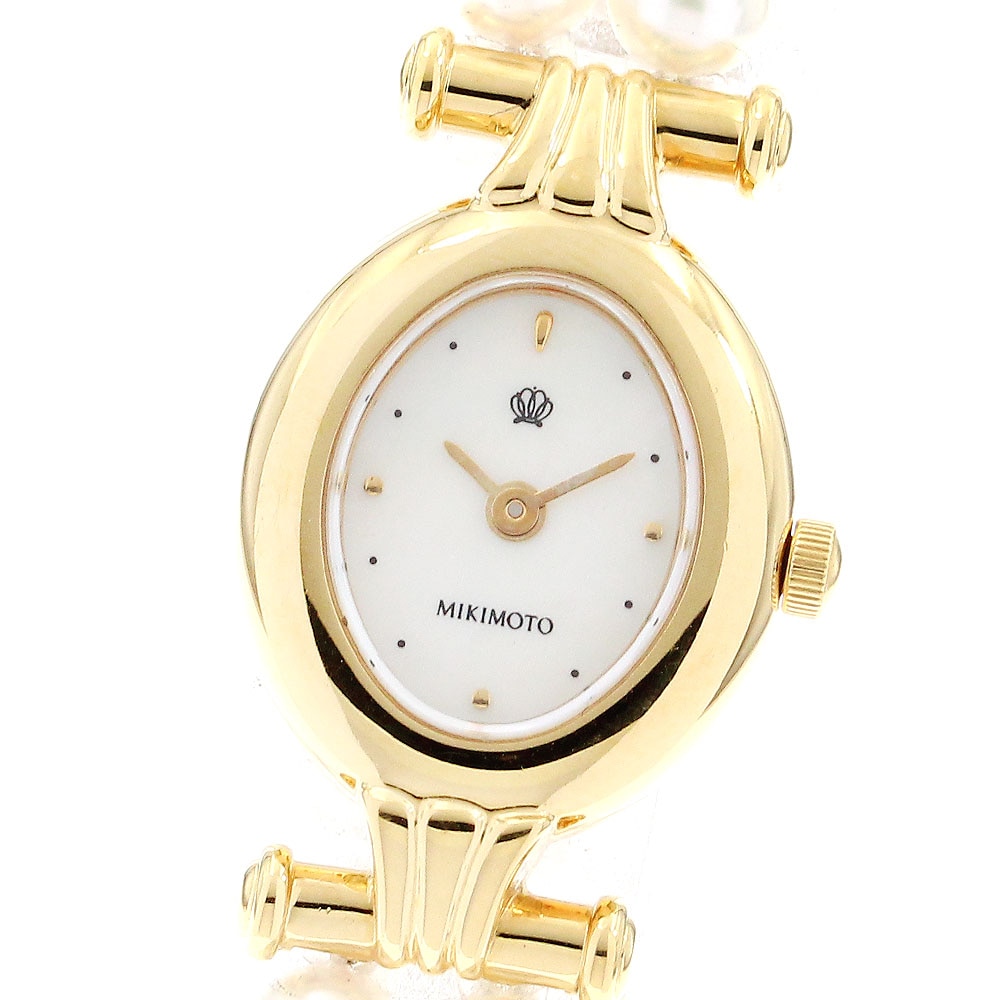 ミキモト MIKIMOTO NNS.8014PF 2重パールウォッチ クォーツ レディース _899838【中古】