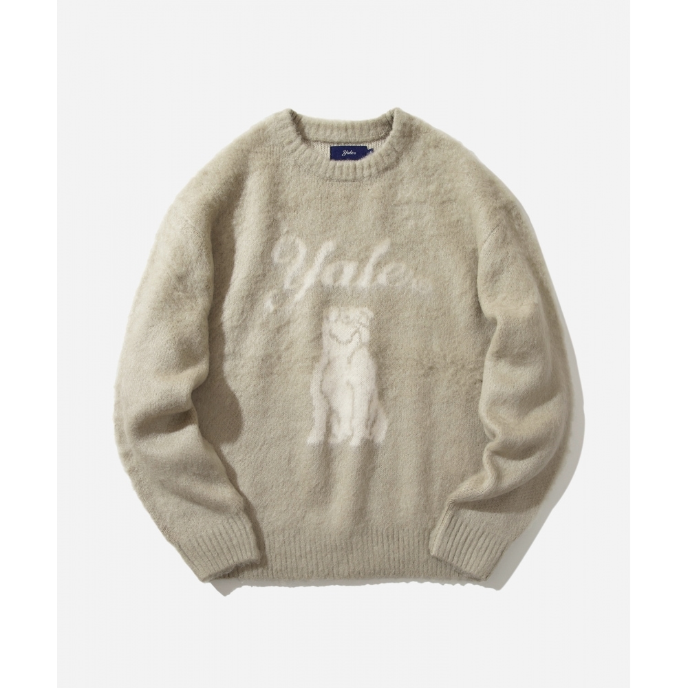 エールヘリテージダン起毛ニットグリーンベージュ 8,227円