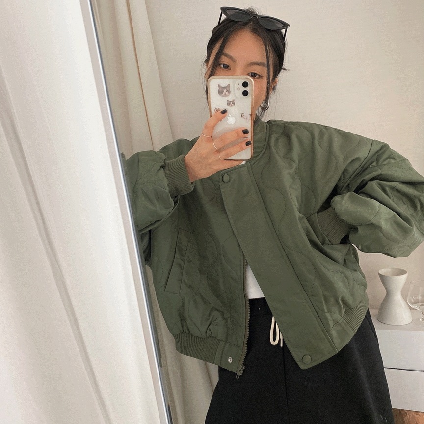 波キルティング ミニショート 後ろ刺繍 ダウン