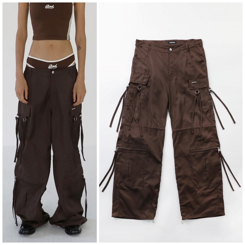 【BADBLOOD】 MULTI-STRAP CARGO PANTS : TOBACCO PARACHUTE
