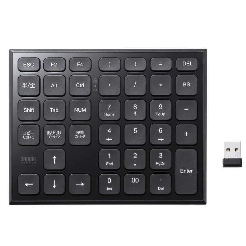 サンワサプライ　表計算テンキー (Windows11対応) ［ワイヤレス /USB］　NT-WL27BK