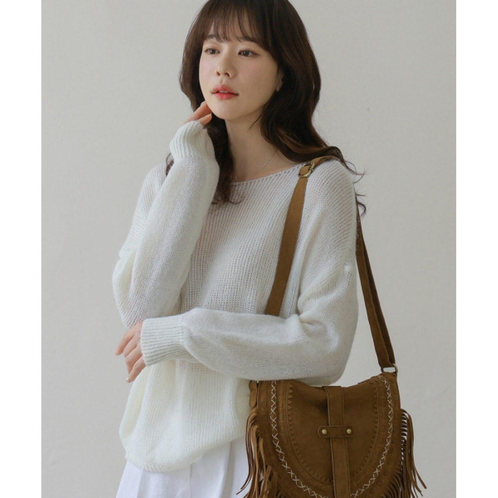 FRENCHCHIC オハイ ボートネック ルーズフィット ニットモデル