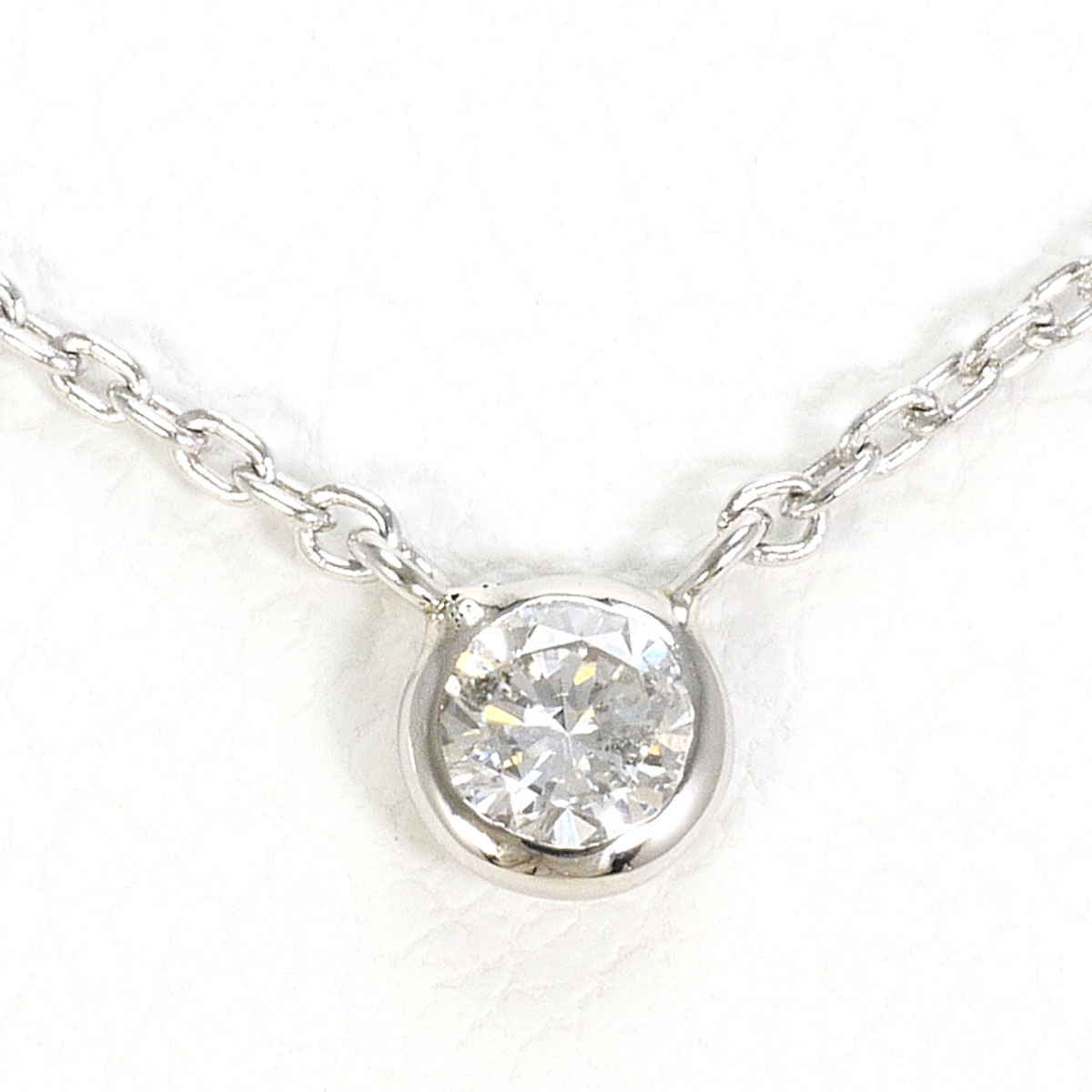ヴァンドーム青山 PT900 プラチナ PT850 プラチナ ネックレス ダイヤモンド 0.09ct 総重量約1.9g 約40cm 中古