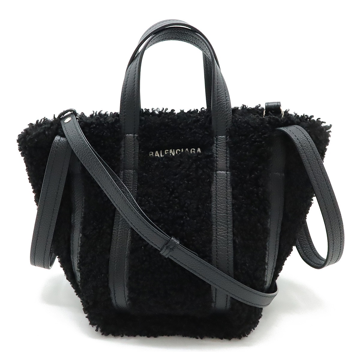 エブリデイXS ノースサウス トートバッグ ハンドバッグ 3WAY ショルダーバッグ ボア レザー ブラック 黒 67279