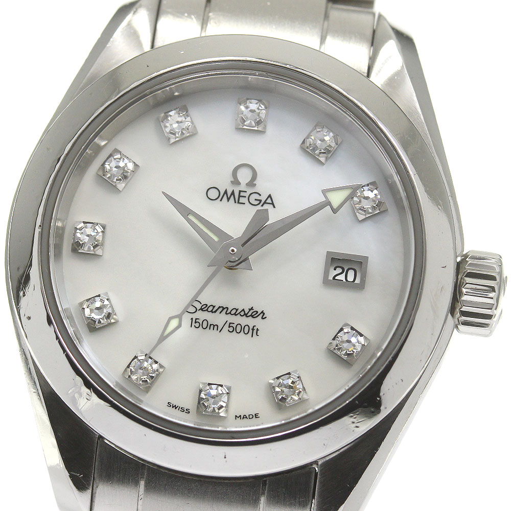 オメガ OMEGA 2577.75 シーマスター アクアテラ 11Pダイヤ クォーツ レディース _826976【中古】