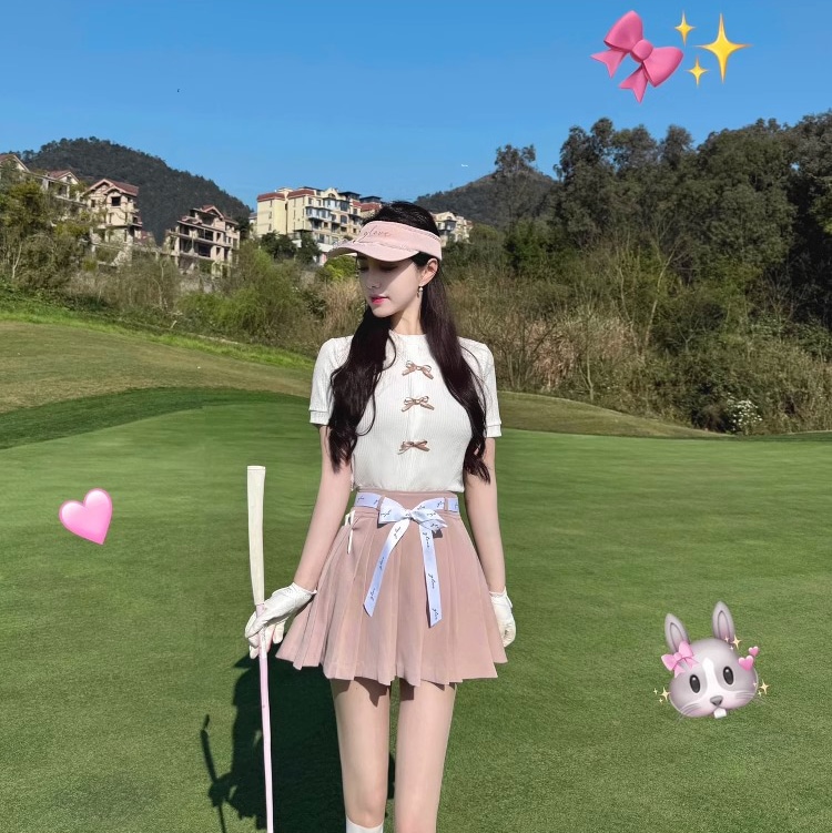 2025新作 ゴルフウェア 夏 半袖/スカート レディース スポーツ ゴルフスカート
