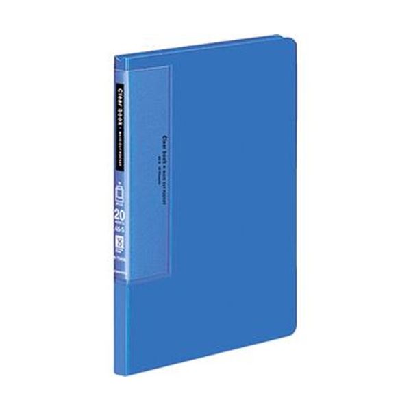 （まとめ）コクヨ クリヤーブック（ウェーブカットポケット・固定式）A5タテ 20ポケット 背幅17mm 青 ラ-T562B 1セット（4冊）(×5セット)