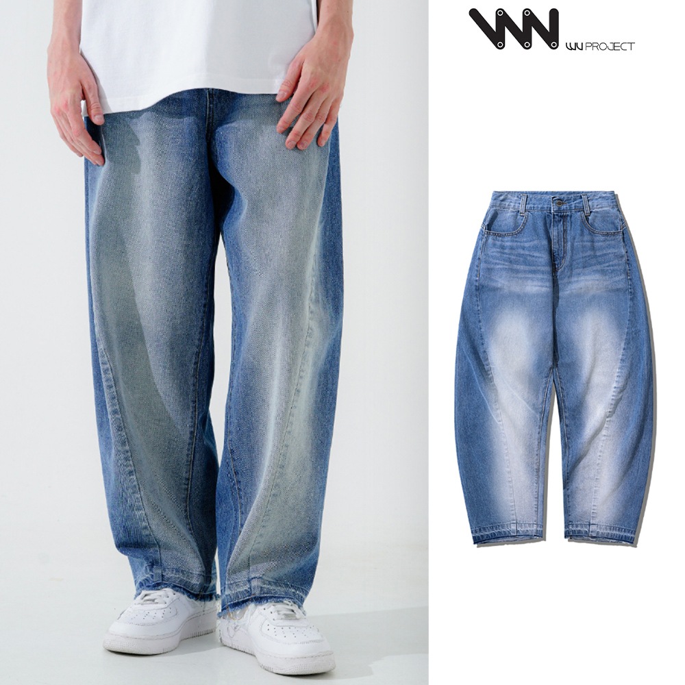 EZKATON] Smoke Wide Denim Pants