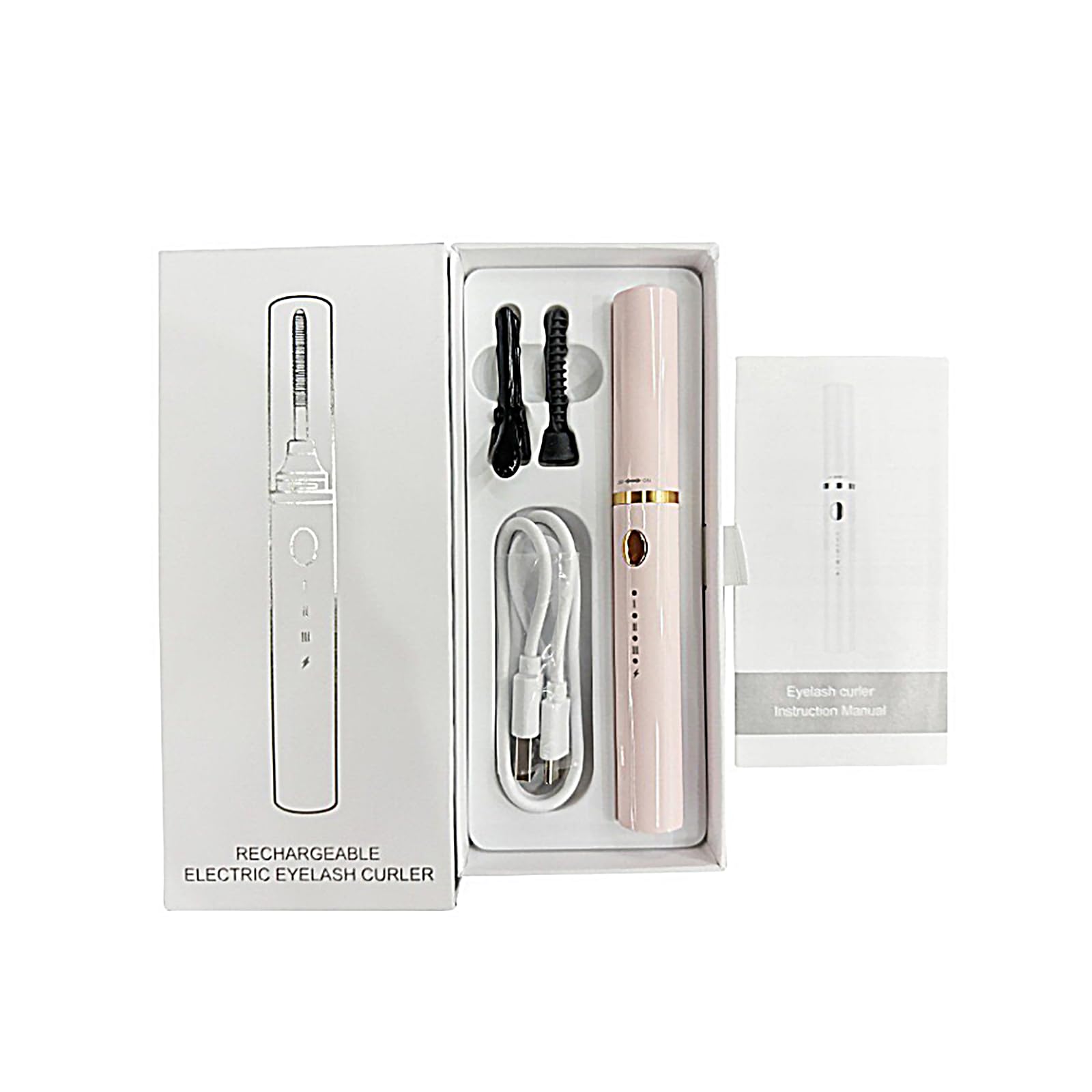 ホットアイラッシュカーラー 3in1 クリップ式アイラッシュカーラー ナチュラルカーリング 24時間長持ち 3温度モード USB充電式 女性 プレゼント (ピンク)