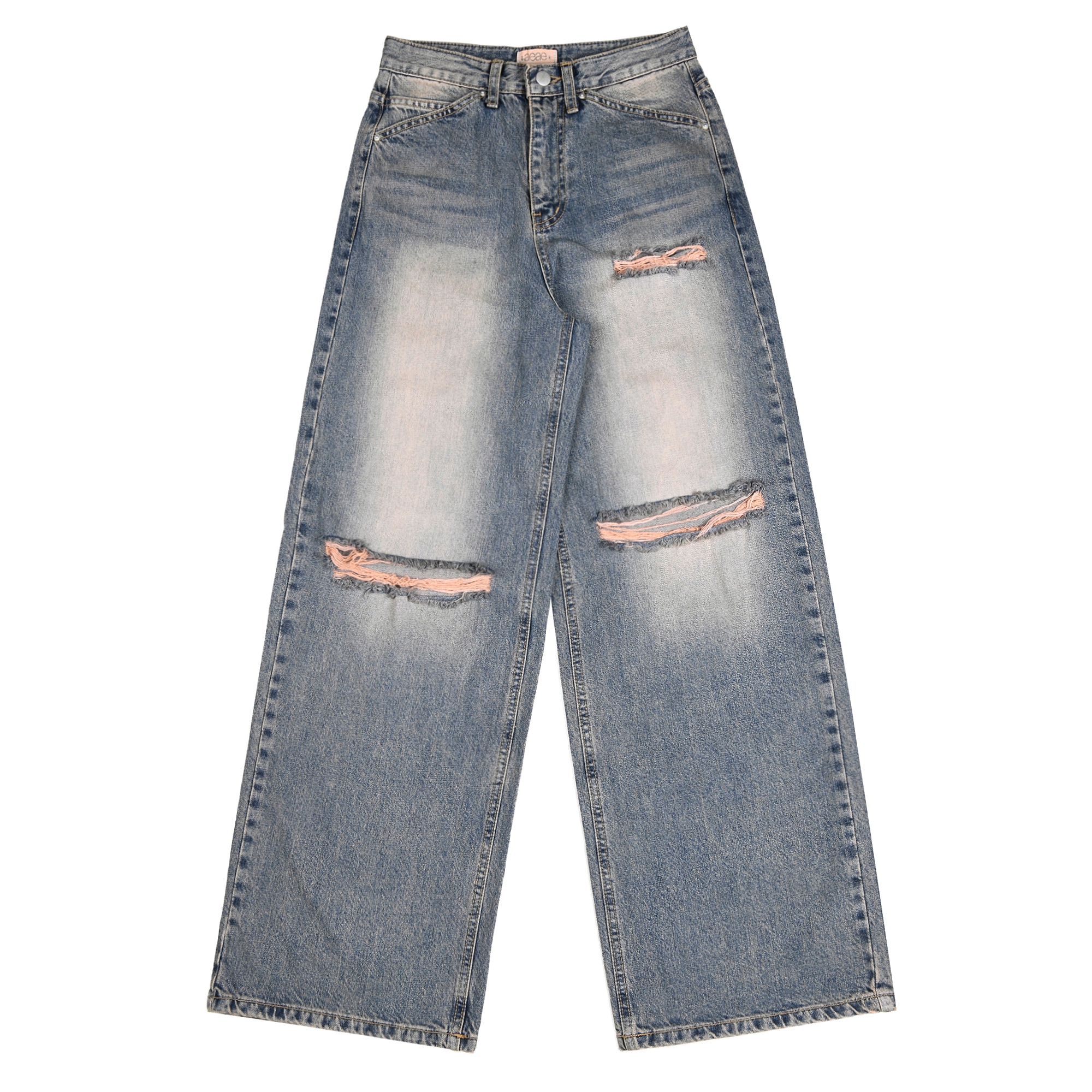 aeae【aeae】 STITCH WASHED JEANS : PINK BRUSH