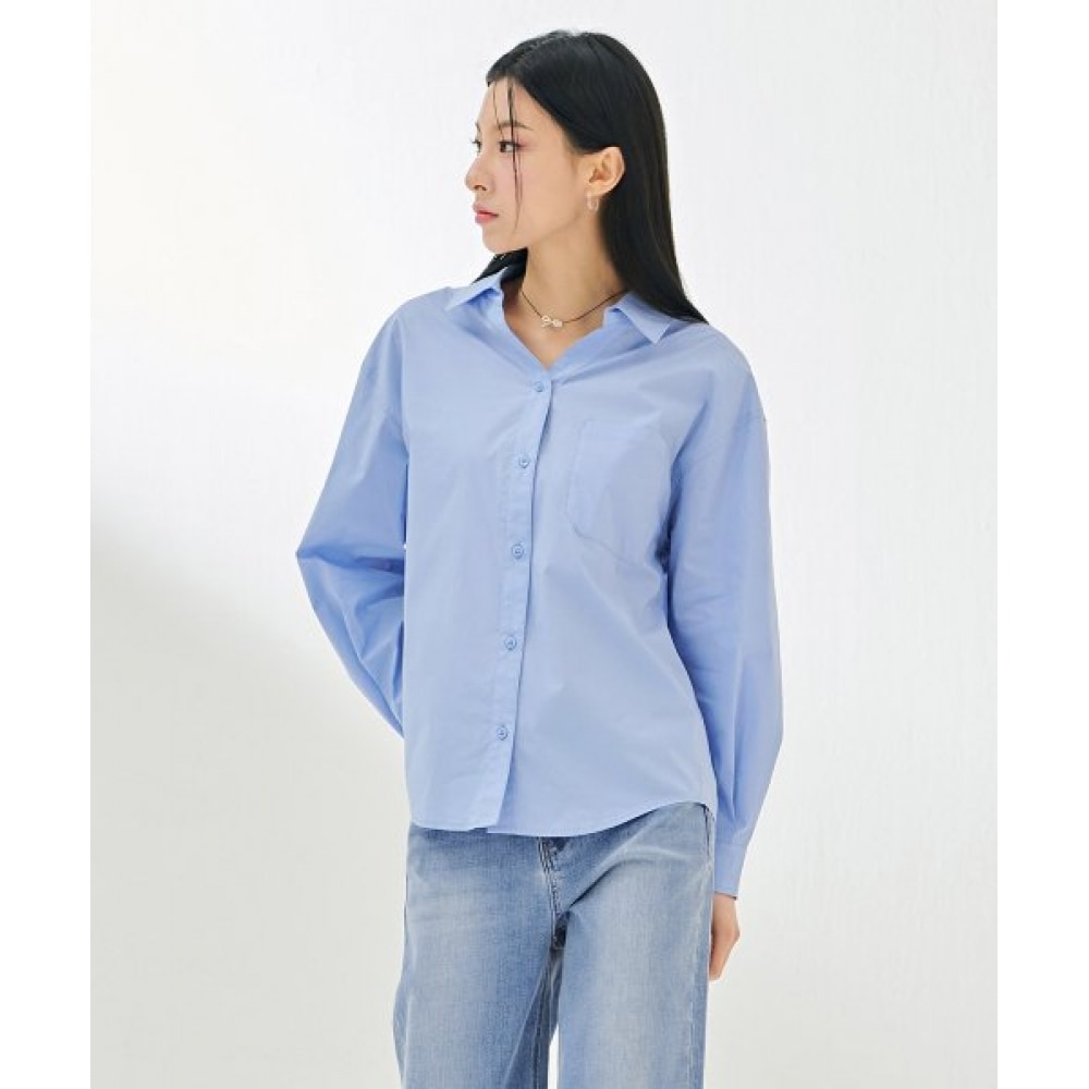 シャセカルトレディース Yネックカラーシャツ-DARG5464B0D