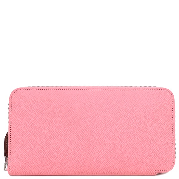 エルメス HERMES 長財布 アザップロング シルクイン ヴォーエプソン ローズコンフェッティ シルバー金具 ラウンドファスナー Y刻印 【箱】【中古】