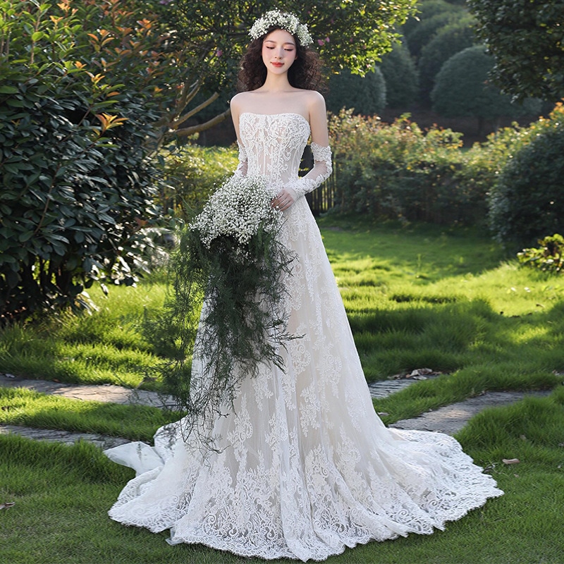 人気 2025新作 高級感 気質 ワンピース 花嫁ロングドレス 結婚式ワンピース 結婚式 ドレス韓国ファッション パーティードレス 13,027円
