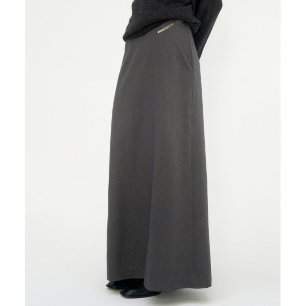 TREEMINGBIRD V LowWaist Long Skirt Charcoal TMB234SK80