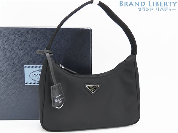 新古品プラダRe-Edition2000ナイロンミニバッグセミショルダーバッグホーボーバッグハンドバッグブラック1NE515 155,000円