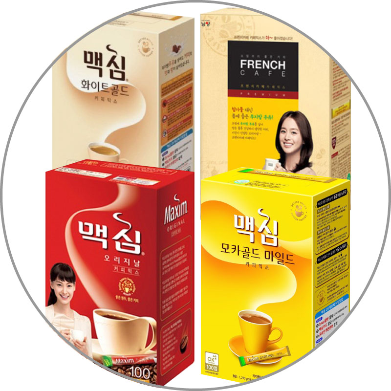 4種類から選べる韓国　コーヒーミックス100本入り2個)モカゴールドコーヒー/フレンチカフェミックス