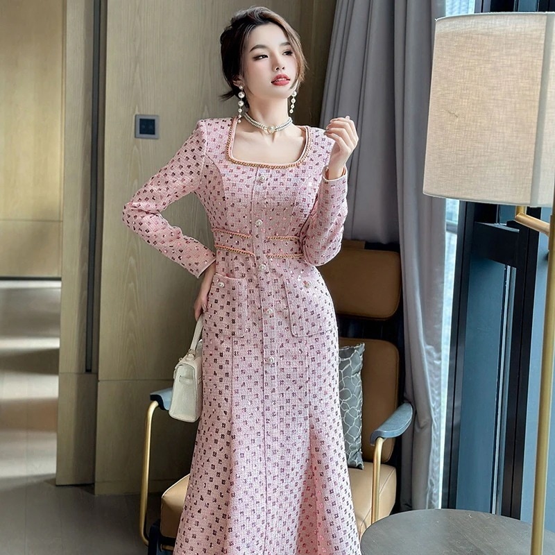 2024秋新品 キラキラ スパンコール ロングワンピース 綺麗 ドレス パーティー キャバ 大人 同窓会 披露宴 卒業式 結婚式 演奏会 ウェディング 二次会 メガ割30%までに制限