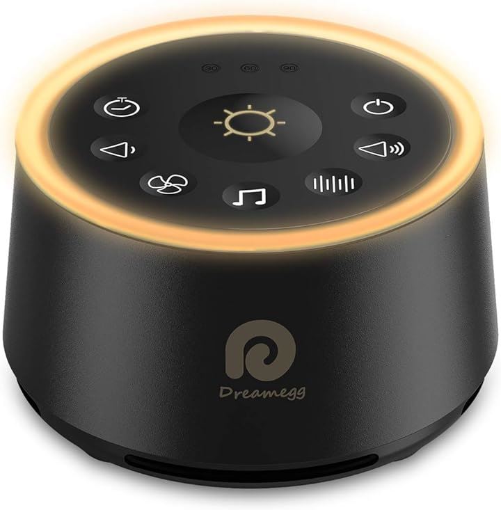 ホワイトノイズ マシン 24種の癒し音 自然音 BGM ナイトライト イヤホン対応 無段階音量調節 タイマー付き 赤ちゃん ブラック(黒（24曲の癒し音・ナイトライト搭載・騒音対策）)