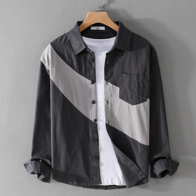 メンズ シャツ カジュアル 長袖シャツ 開襟シャツ ビジネス 通勤 スリム メンズファッション 春 秋 服