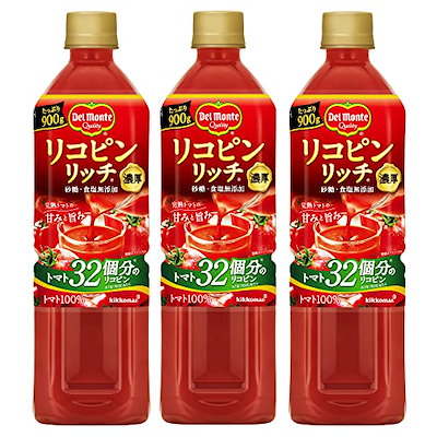 他サイト： キッコーマン飲料 デルモンテ リコピンリッチ トマト飲料 900g×3本の商品画像