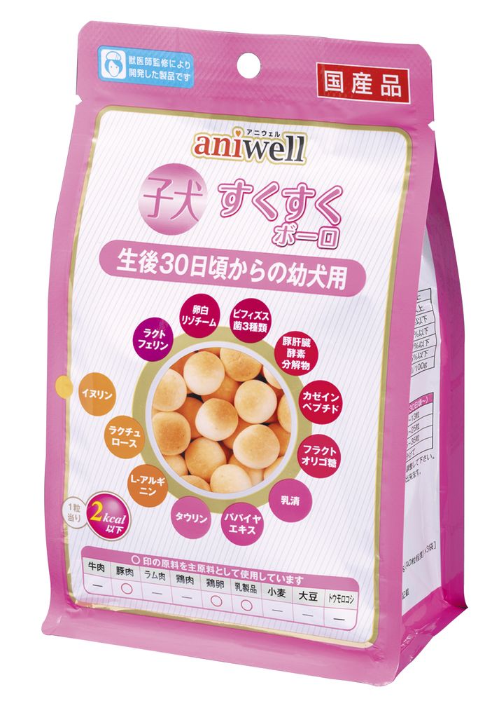 （まとめ買い）デビフペット アニウェル aniwell 子犬すくすくボーロ 60g 犬用おやつ [x8]