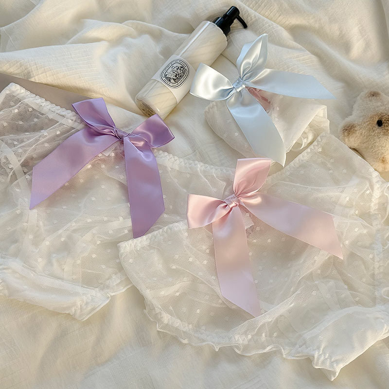 【1点ご購入 で10点プレゼントいたします】パンツ女性薄型少女レース中ウエスト極薄アイスシルク純綿股間女性三角パンツ