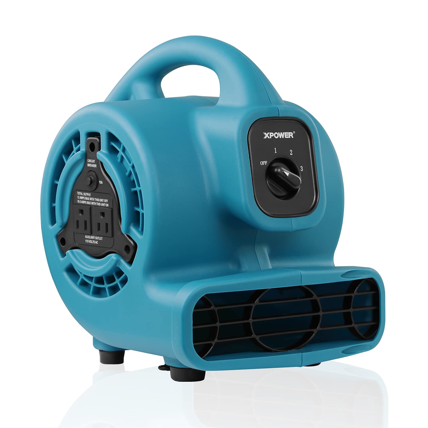 XPOWER P-80Aミニマイティエアムーバーフロアファンドライヤーユーティリティブロワー外部アウトレットプラグ付き屋外芝生ファン (青)その他
