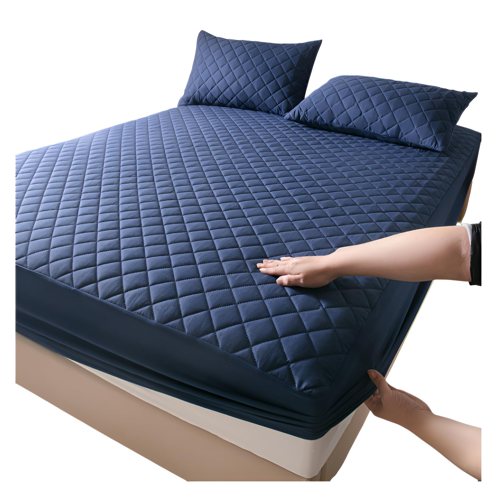 [Tumanld]マットレスカバー 防水シーツ 超薄型防水層 おねしょ対策 介護用 360度密着設計 洗える 高密度生地 滑り防止 抗菌防ダニ 通気性 シングル セミダブル ダブル クイーン 全14色