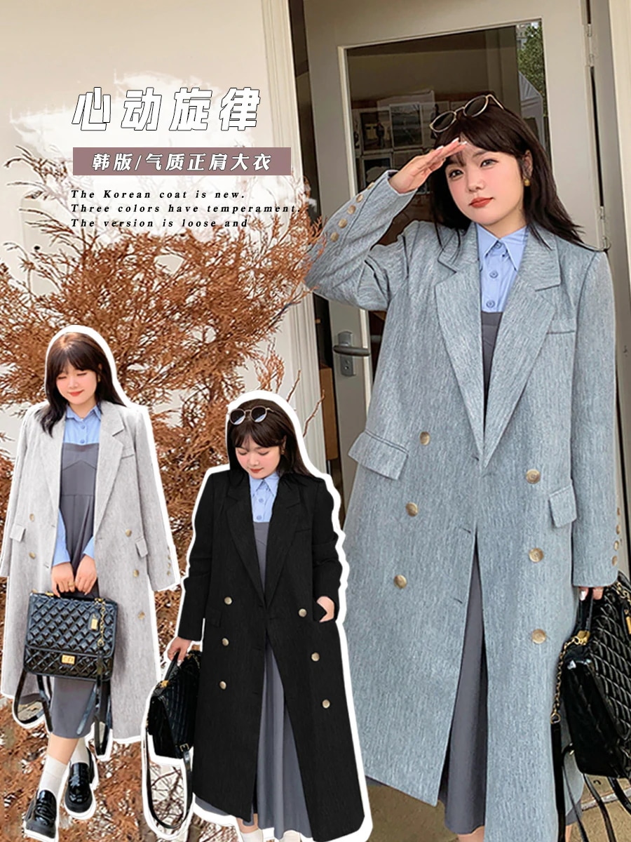 Hot!!!【ぽちゃまに】 春秋 スーツコート ロングトレンチコート チェスターコート 大きいサイズ 体型カバー レディース ウインドブレーカー アウター メガ割