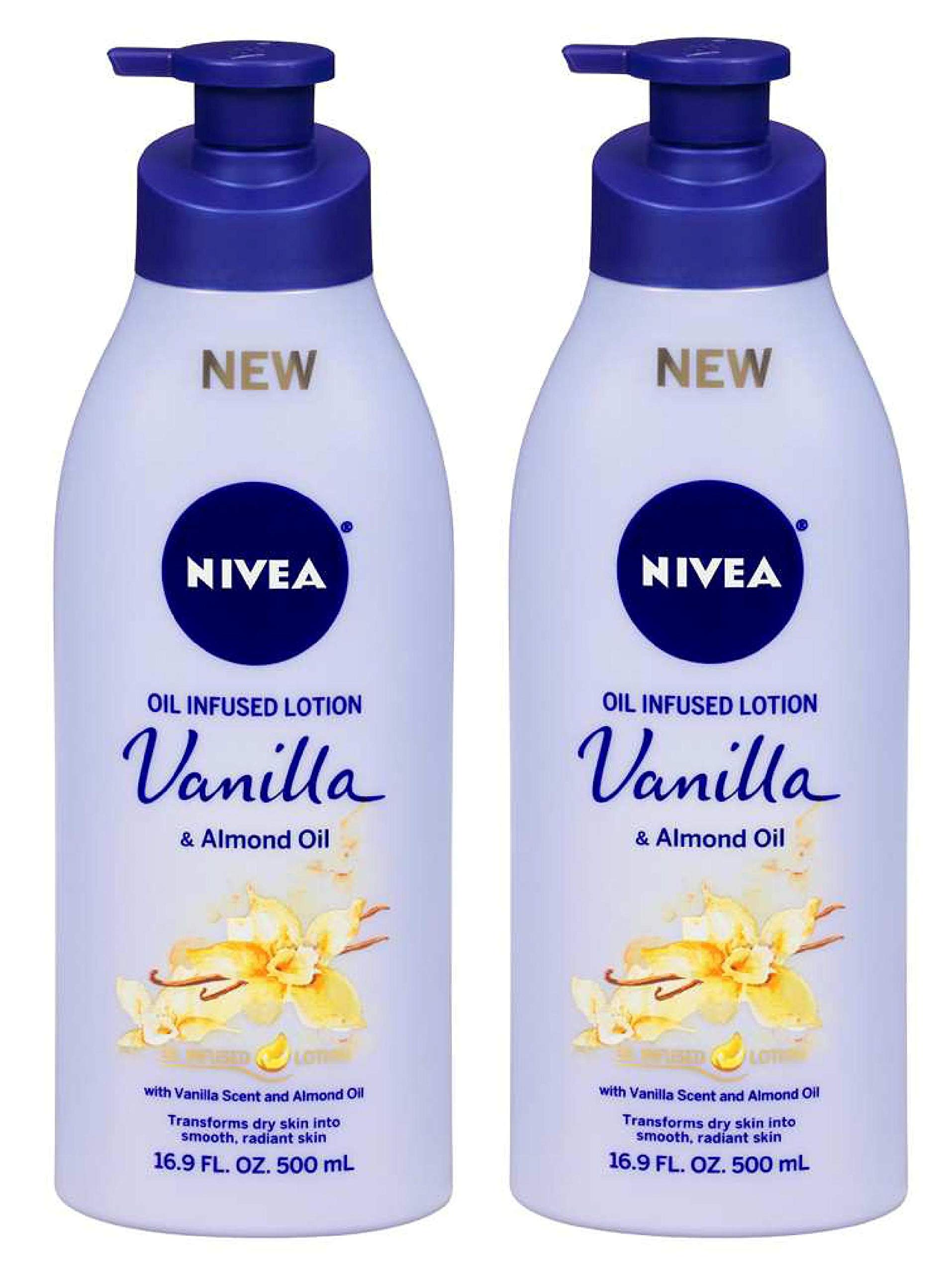 Nivea ローション注入されたバニラ/アーモンドオイル16.9オンスのポンプ(500ミリリットル)(2パック)
