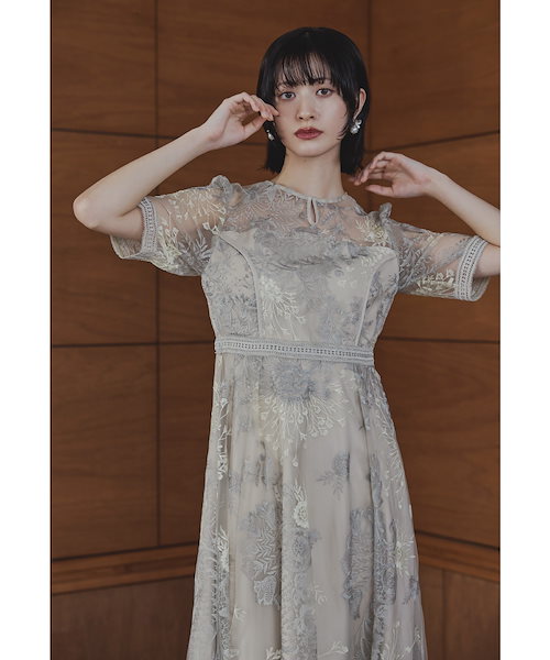 Qoo10 niana ワンダリングジャガードドレス フラワー