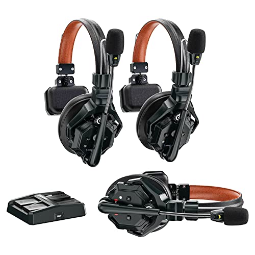 Hollyland Solidcom C1 Pro-3S ワイヤレス インカム 3台セット 全二重無線インターホン ヘッドセットシステム ENCノイズ キャンセリング PTT搭載 ミュート機能付き 3