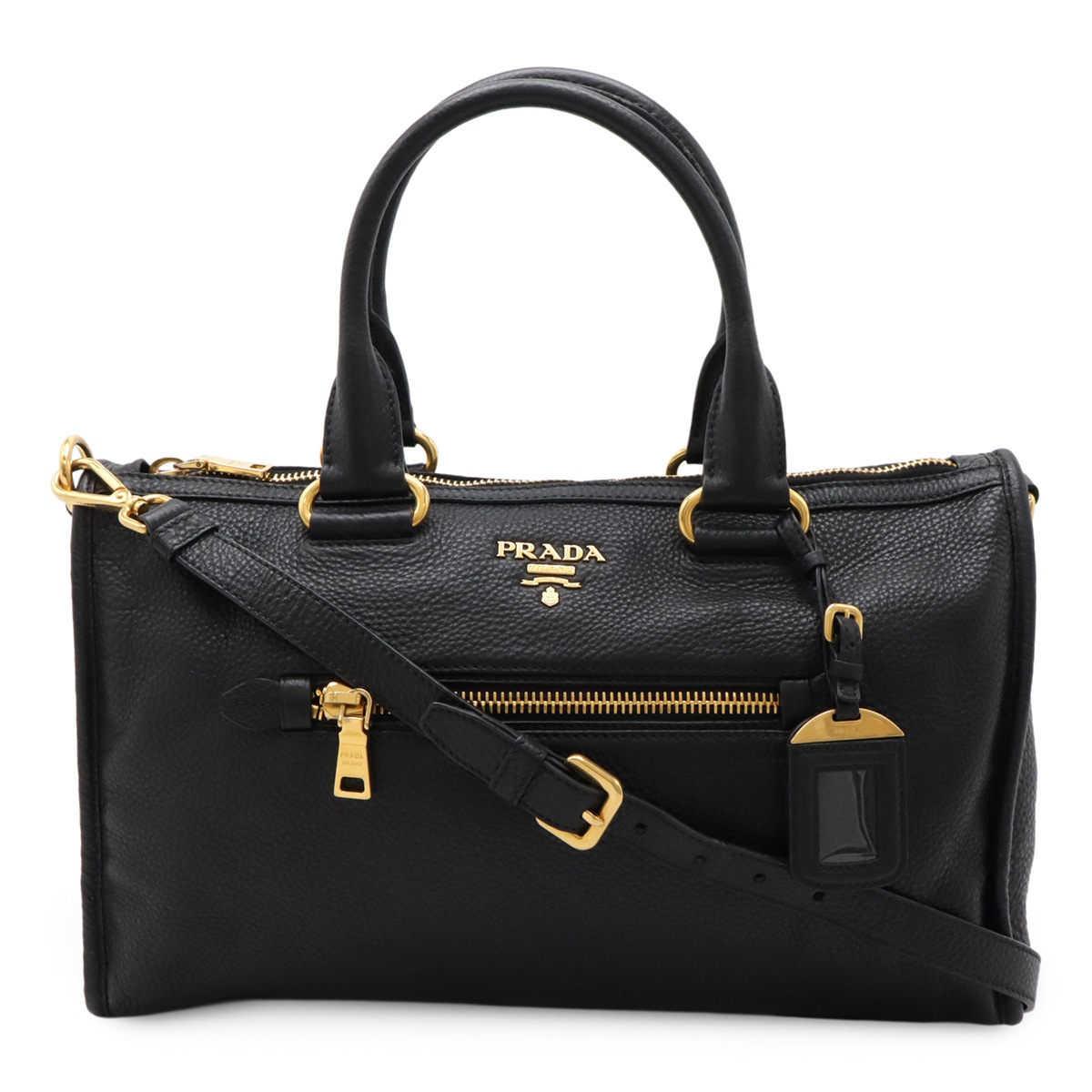 ハンドバッグ トートバッグ 2WAY ショルダーバッグ 斜め掛け レザーNERO ブラック ゴールド金具 BL080