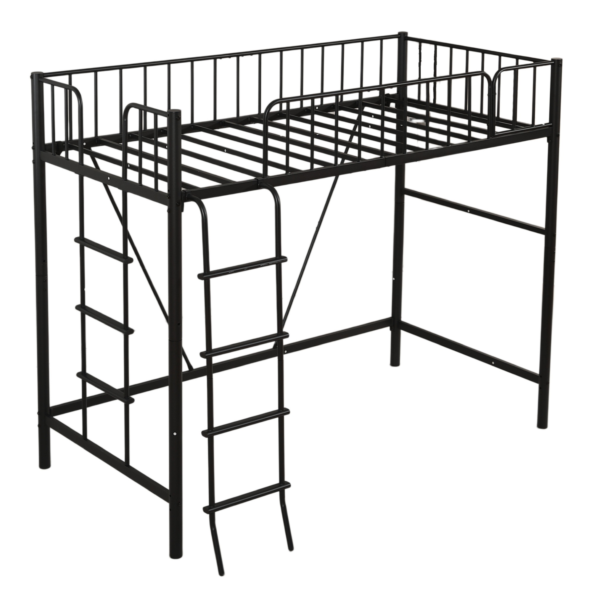 送料無料74【高さ170cm】ロフトベッド パイプベッド シングル 耐荷重150kg 二つはしご ミドルタイプ 収納 大人 一人暮らし スチール 垂直はしご 斜めはしご ハイタイプ パイプベッド 子供