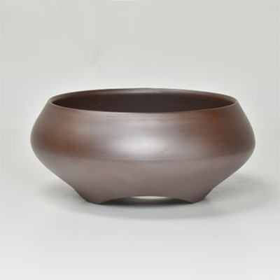 盆栽鉢 潮 4.5号 紫泥 幅13.5cm高7cm 陶器