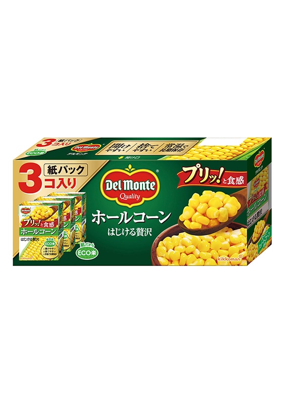 【送料無料】デルモンテ ホールコーン はじける贅沢 190g3個パック16個（2ケース）